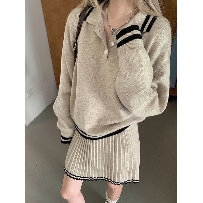 Winter Clothing Kit - Color Blocked Polo Collar Long Sleeved
