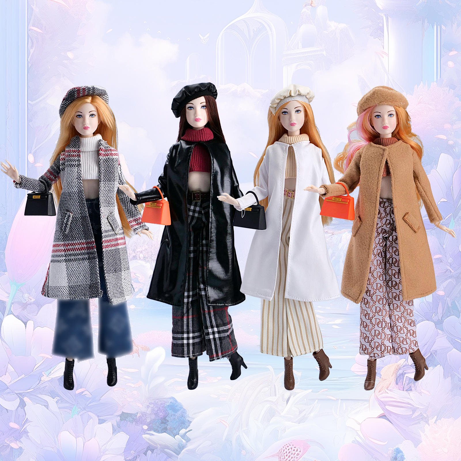 Winter Clothing For Toddlers - Winter Retro Fashion Plaid Coat+White Knitted