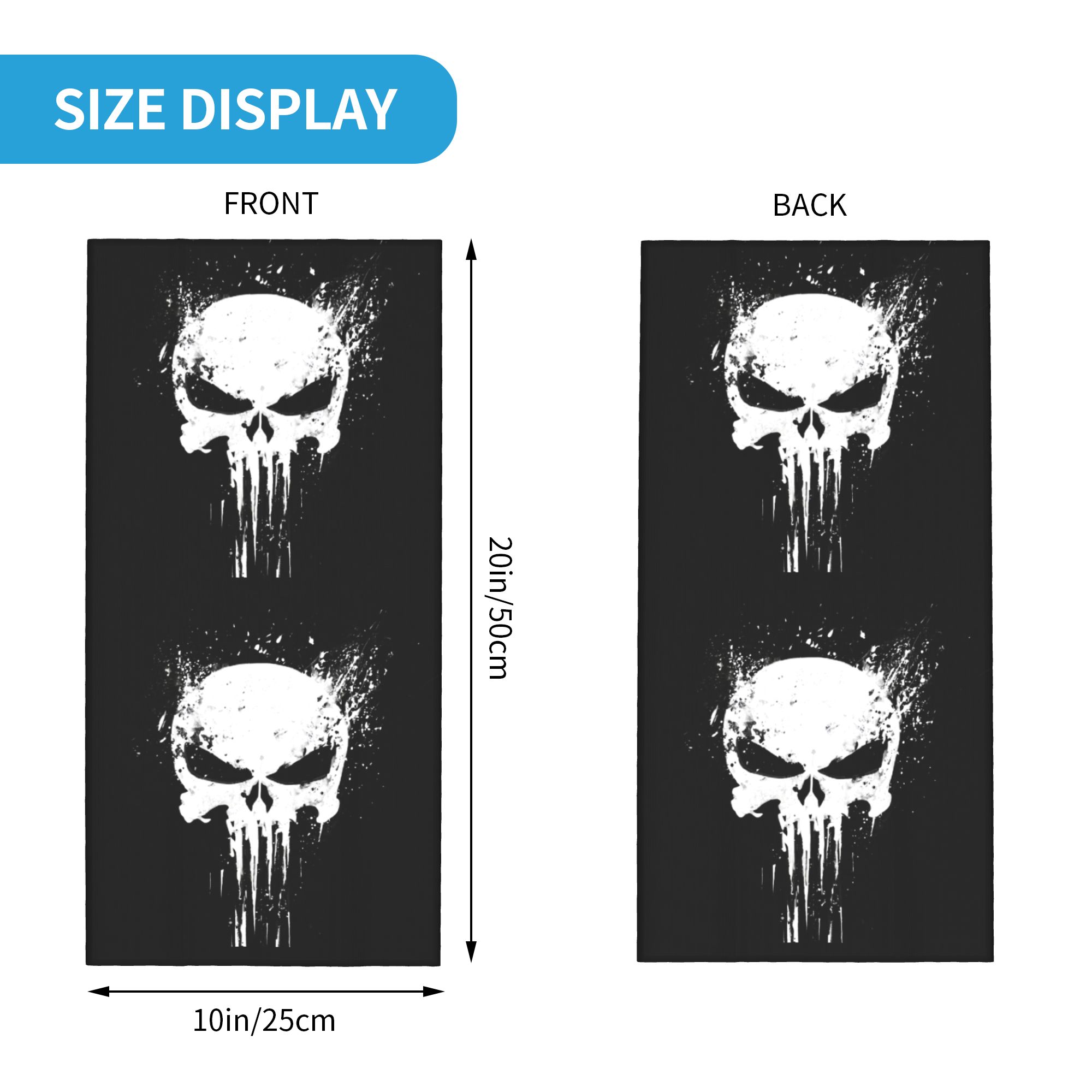Custom Skeleton Skull Bandana  - مراجعة Neck Gaiter Fleece وسعره