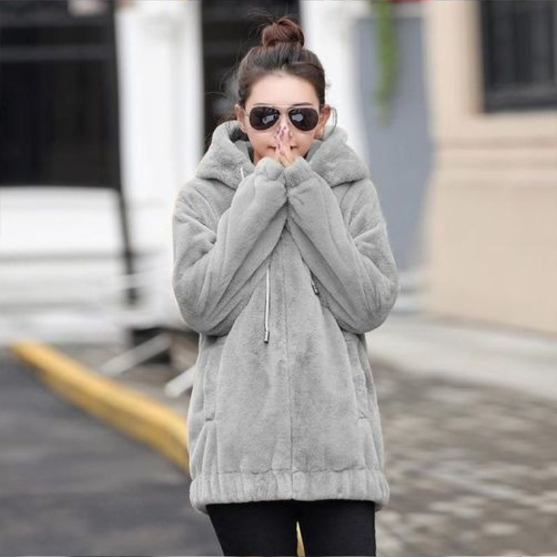 Plain with Zipper Female Hoode - مراجعة Winter Clothing Drawing وسعره