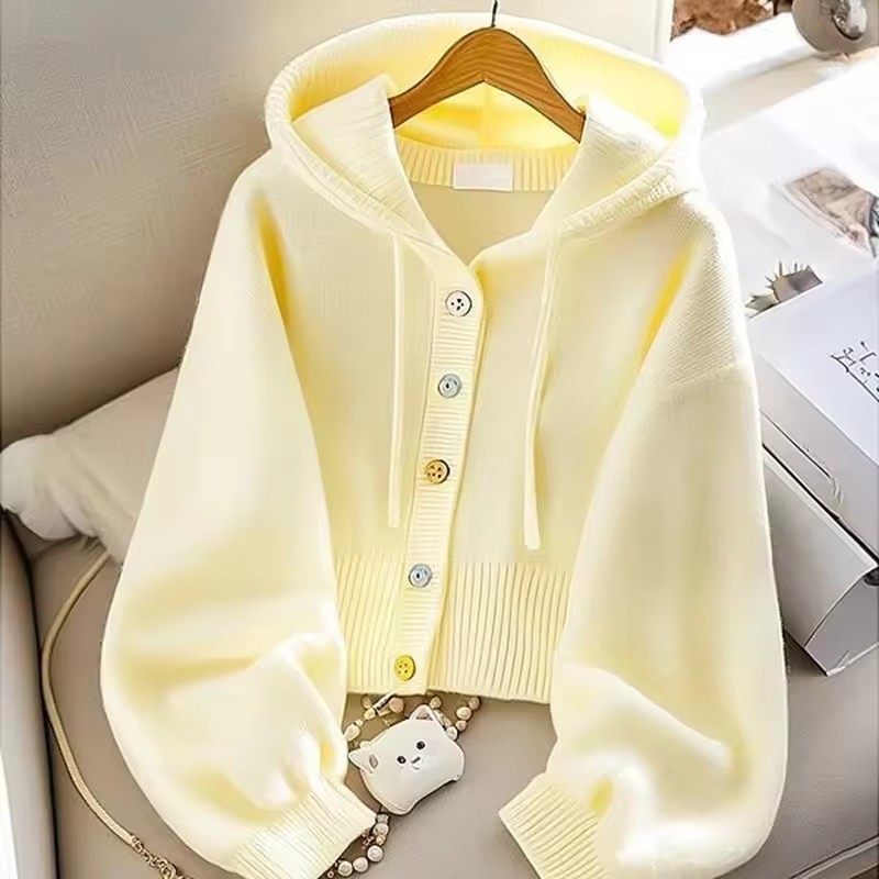 Fashion Hooded Knitted Sweater - مراجعة Yellow Winter Clothing وسعره