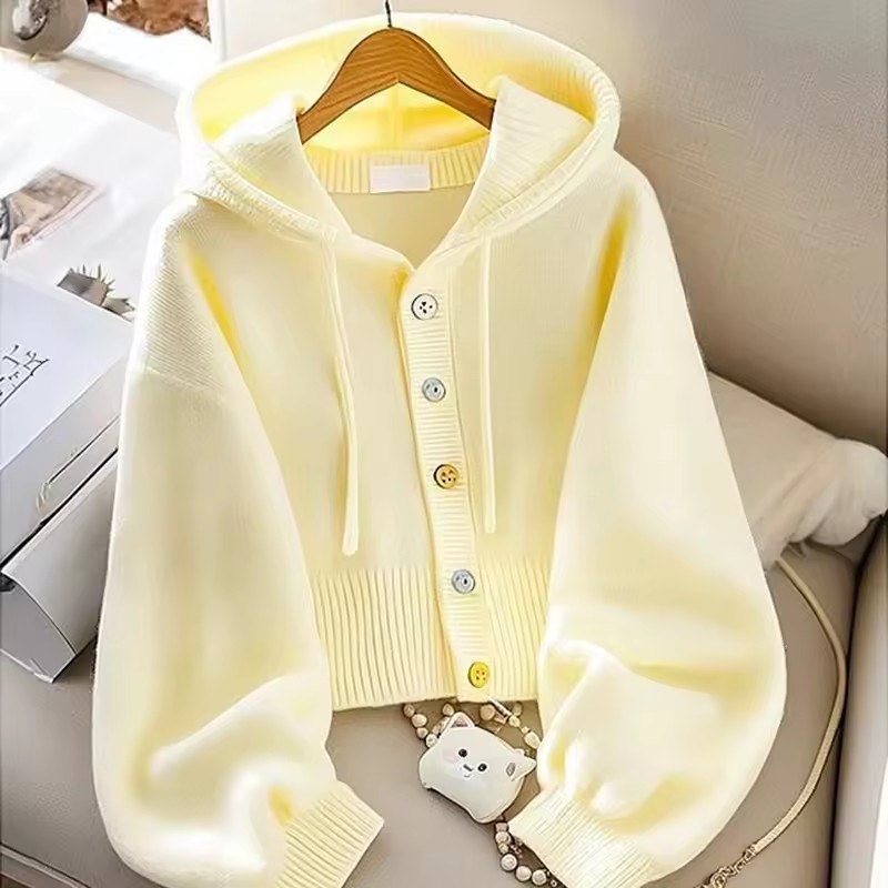 Fashion Hooded Knitted Sweater - مراجعة Yellow Winter Clothing وسعره