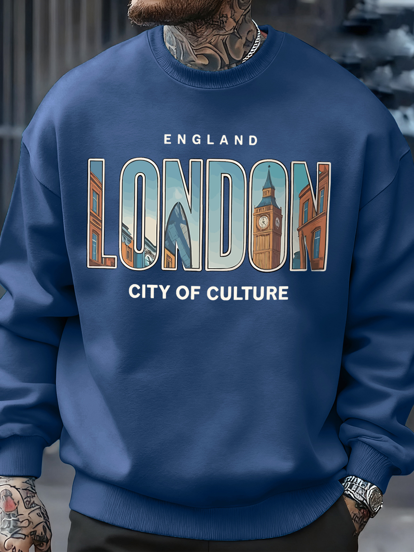 London City Pattern Sweatshirt - مراجعة Winter Clothing London وسعره