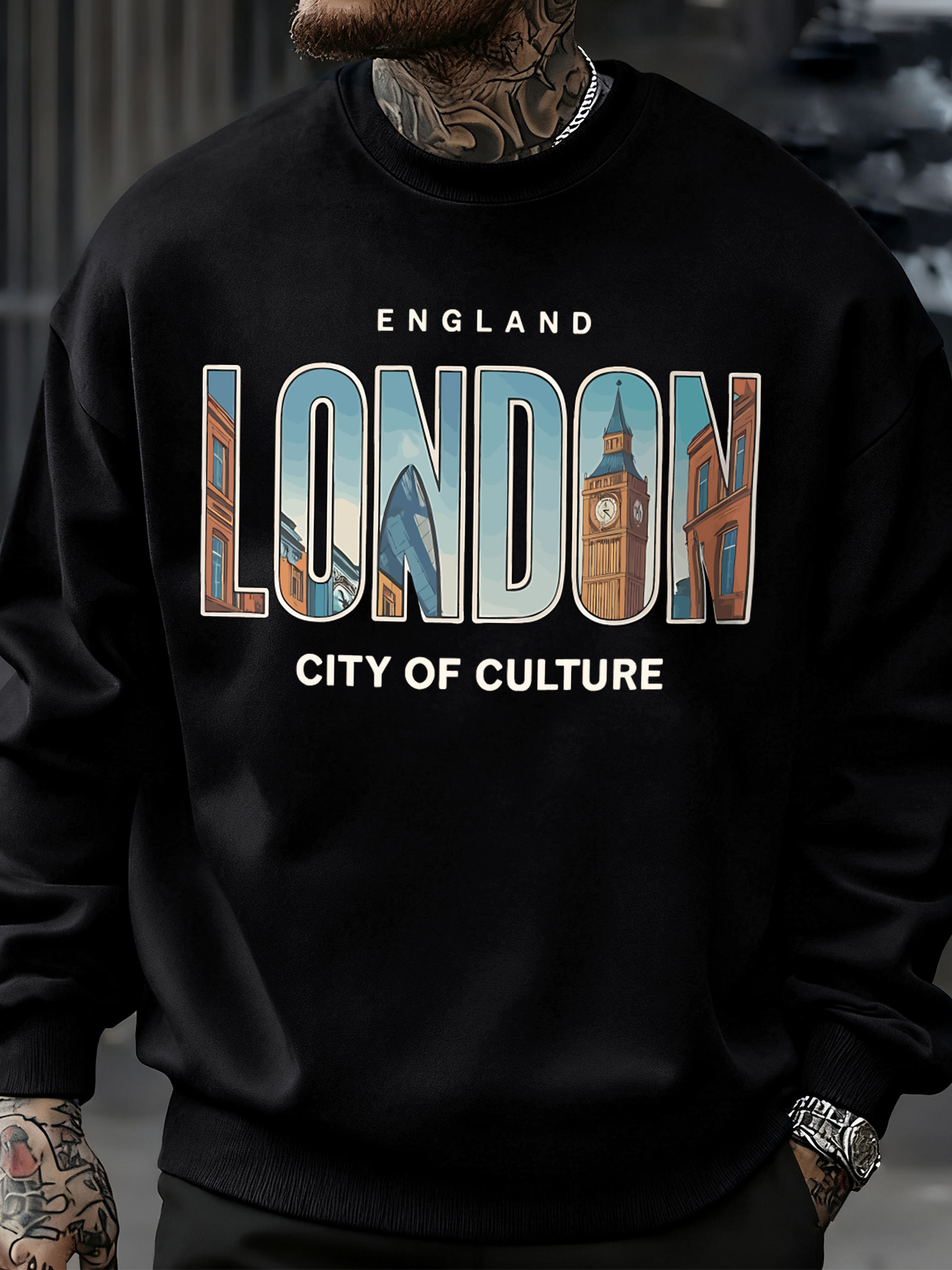 London City Pattern Sweatshirt - مراجعة Winter Clothing London وسعره