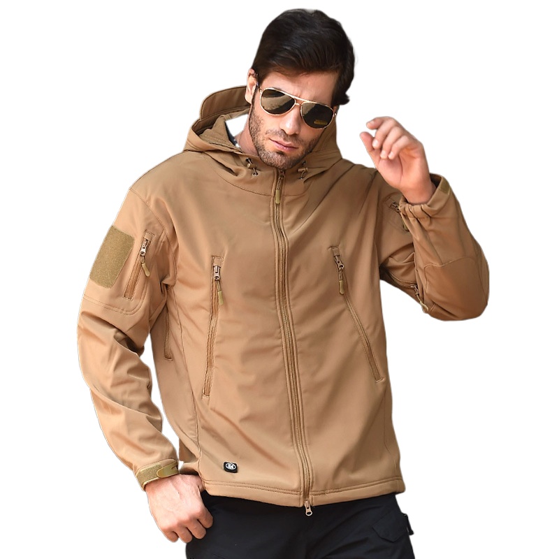 Outdoor Men Loose Tactical Hoo - مراجعة Windproof Jacket Softshell وسعره