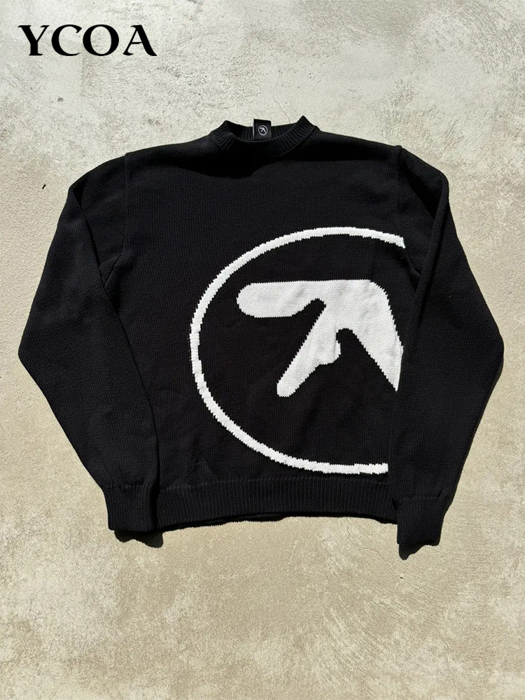 Men Sweater Y2K Aphex Twin Kni - مراجعة Winter Clothing Logos وسعره