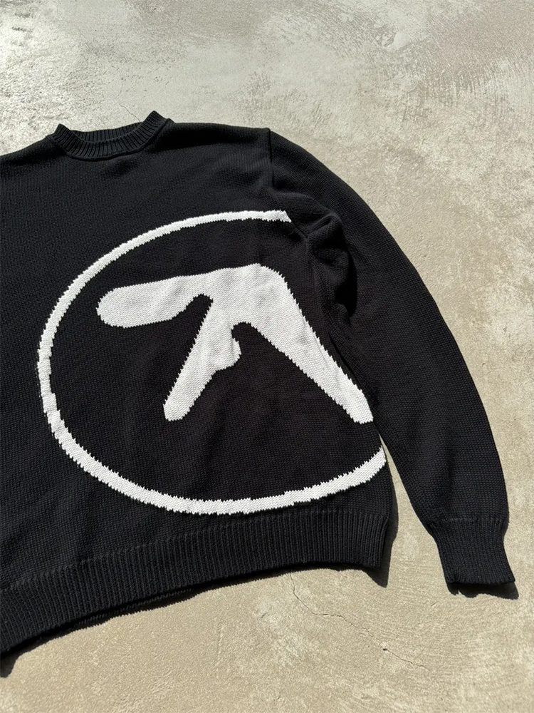 Men Sweater Y2K Aphex Twin Kni - مراجعة Winter Clothing Logos وسعره