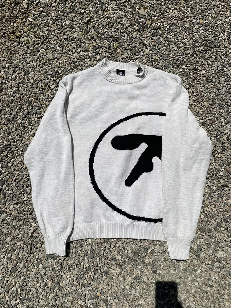 Men Sweater Y2K Aphex Twin Kni - مراجعة Winter Clothing Logos وسعره