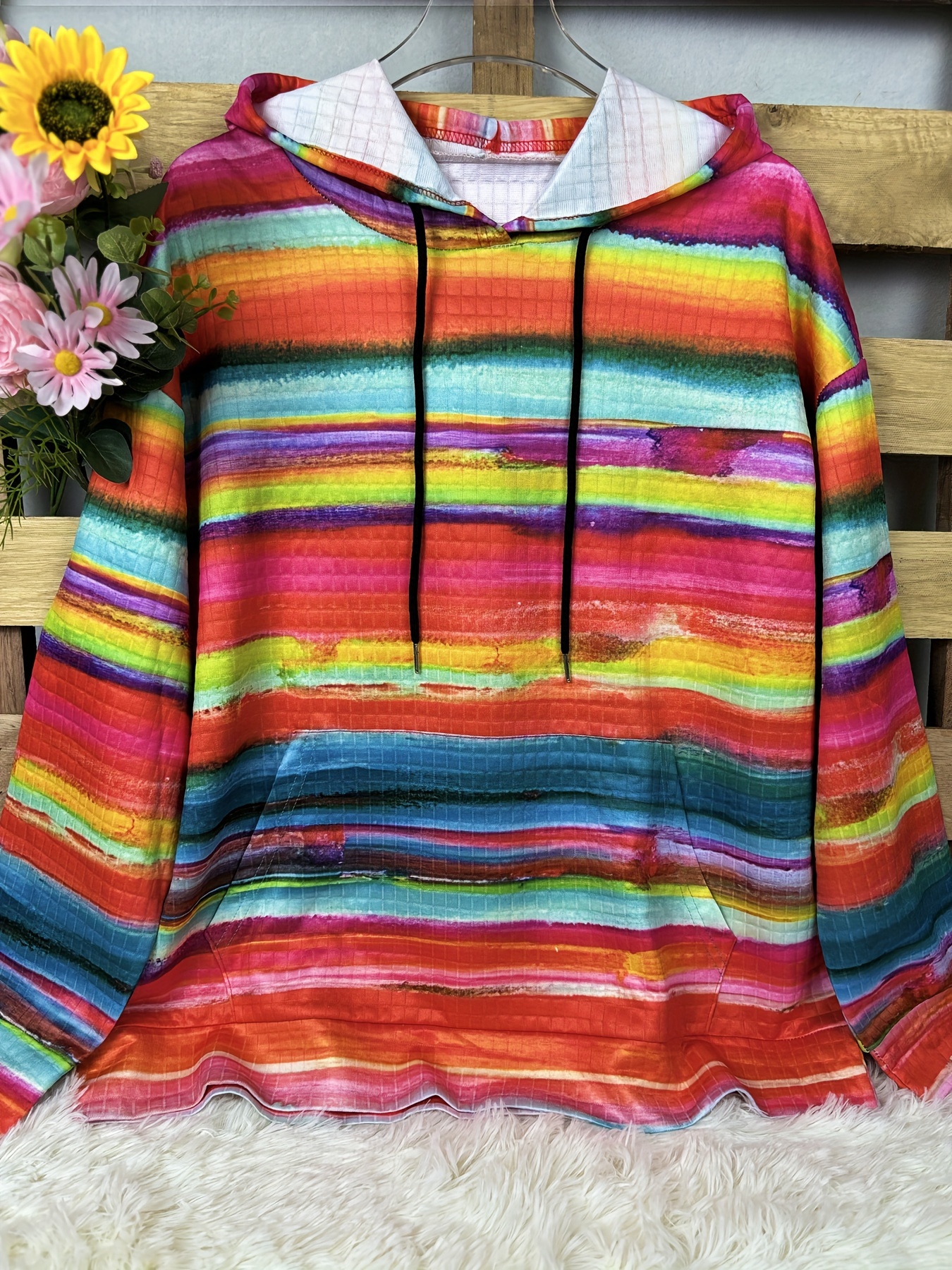 Women's Plus Size Striped Waff - مراجعة Winter Clothing Hoodie وسعره