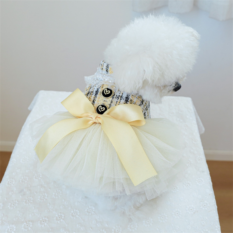 Yellow Ribbon Dresses for Dogs - مراجعة Yellow Winter Clothing وسعره