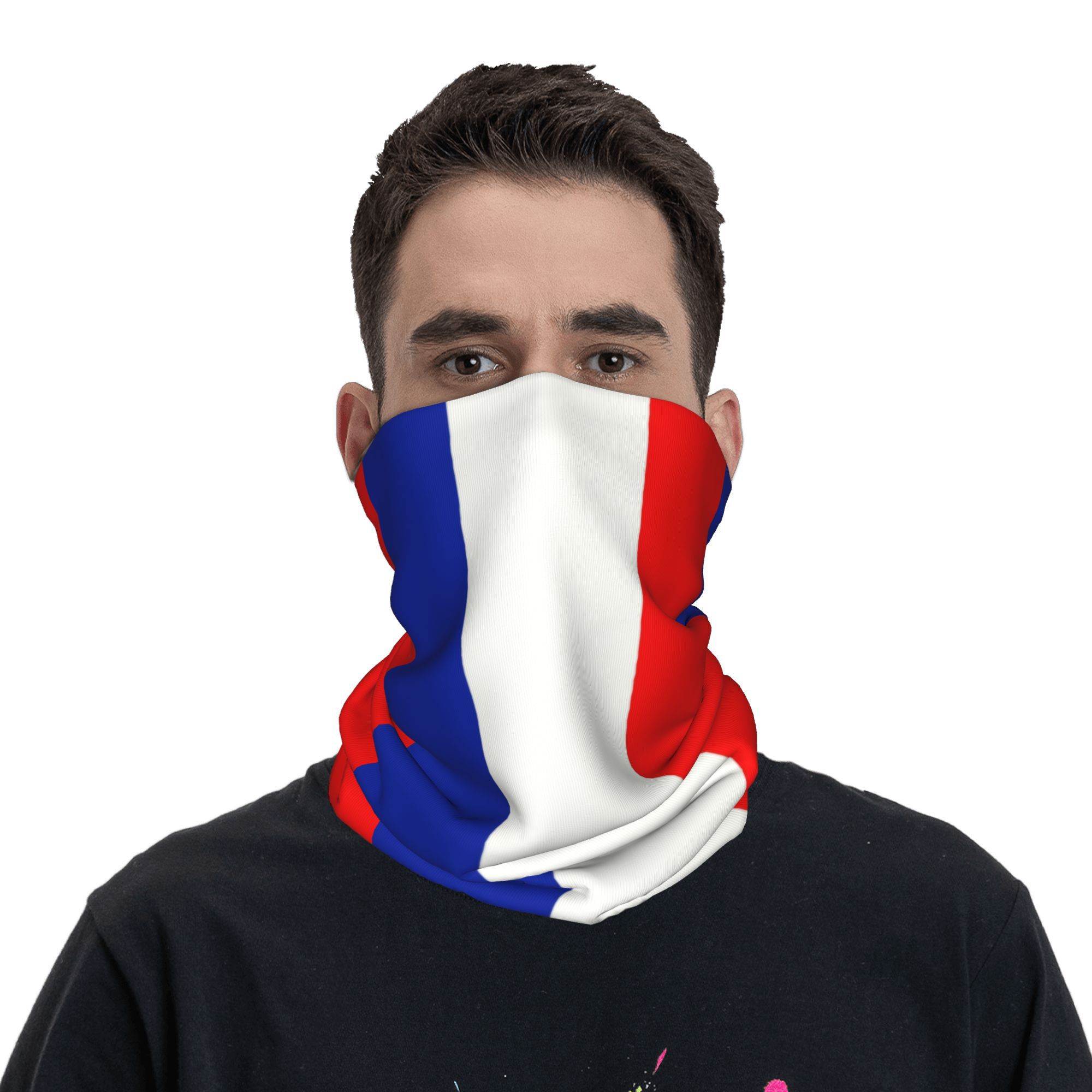 Custom French Flag France Band - مراجعة Neck Gaiter Fleece وسعره