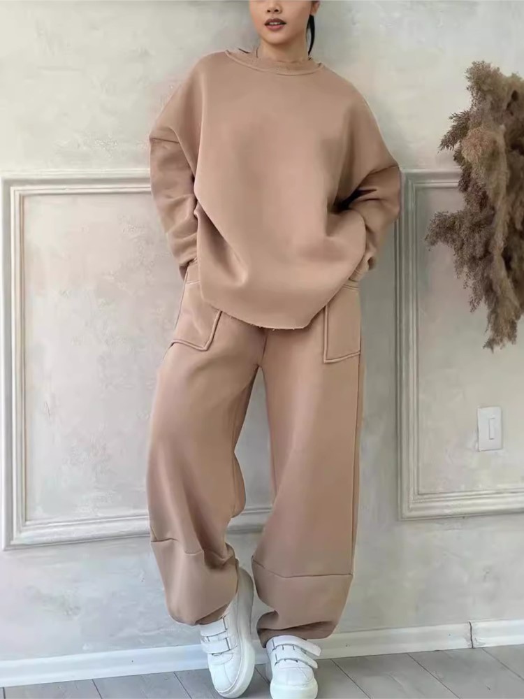 New Solid 2 Piece Set Women's  - مراجعة Winter Clothing Kit وسعره