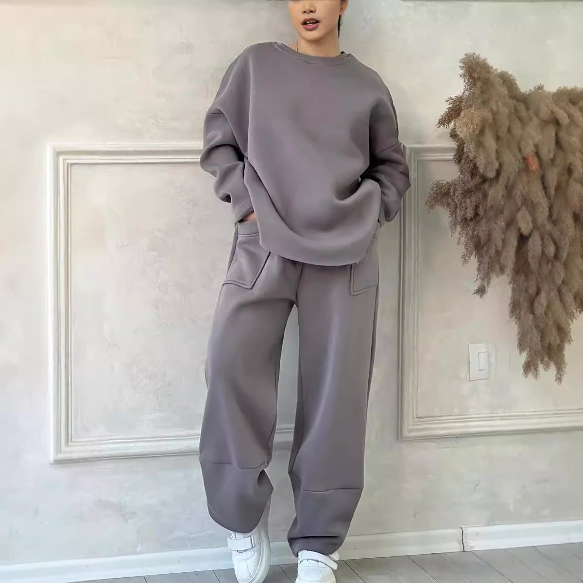 New Solid 2 Piece Set Women's  - مراجعة Winter Clothing Kit وسعره