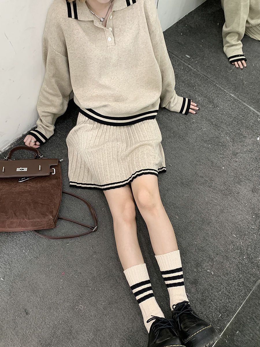 Color Blocked Polo Collar Long - مراجعة Winter Clothing Kit وسعره