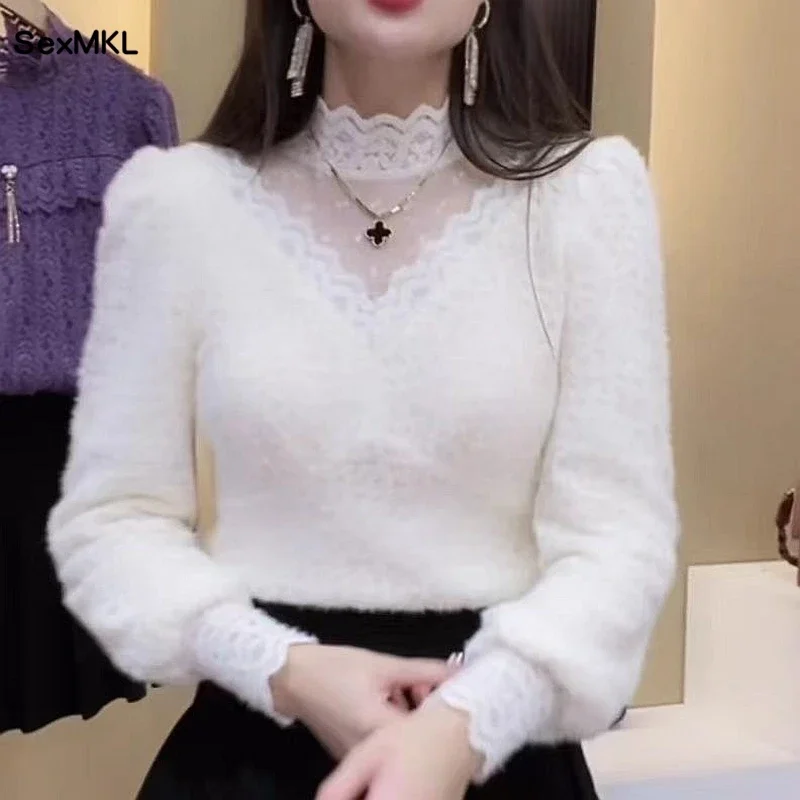 Autumn Winter Lace Tops Blouse - مراجعة Winter Clothing Kit وسعره