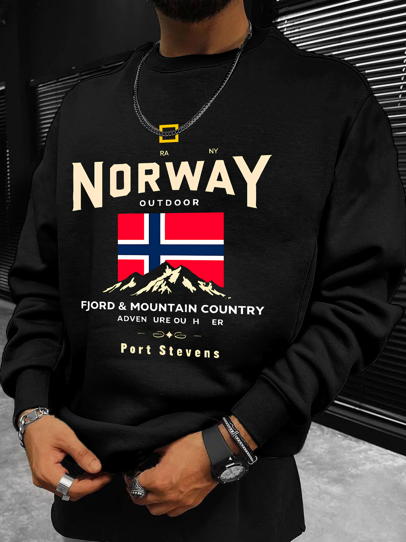 Men's sweatshirt, Norwegian fl - مراجعة Winter Clothing Norway وسعره