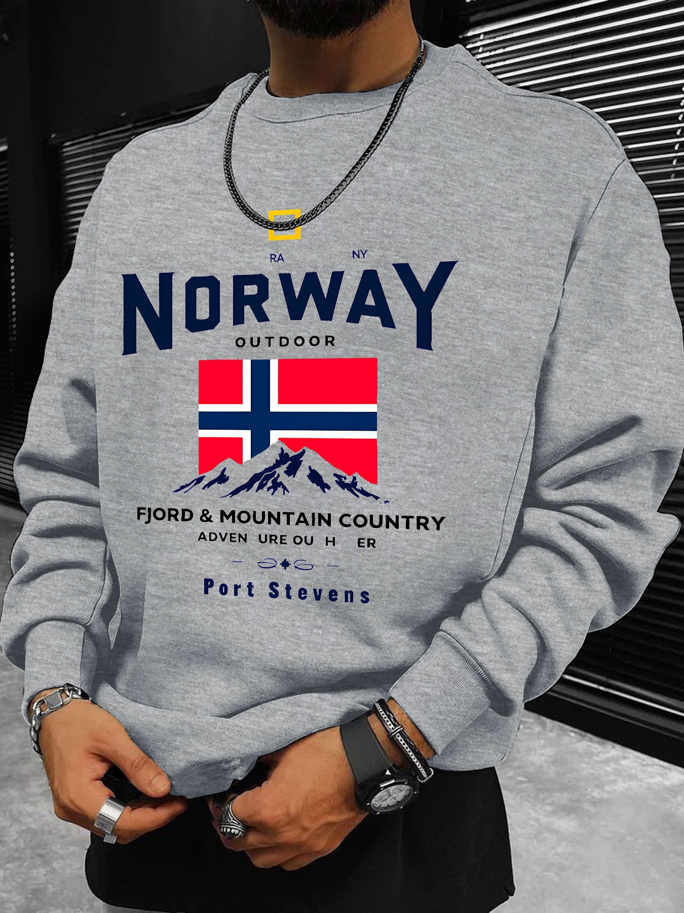 Men's sweatshirt, Norwegian fl - مراجعة Winter Clothing Norway وسعره