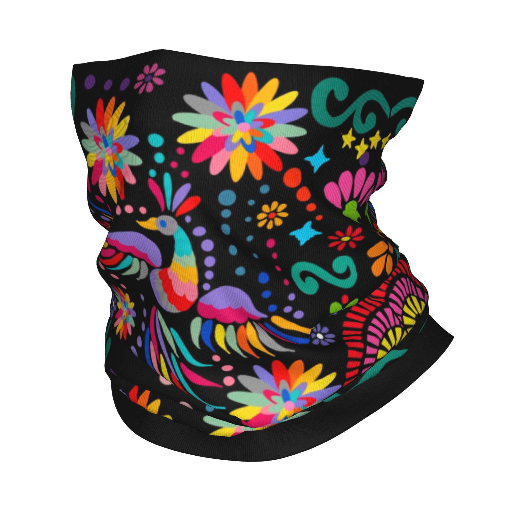 Custom Mexican Floral Flower T - مراجعة Neck Gaiter Fleece وسعره