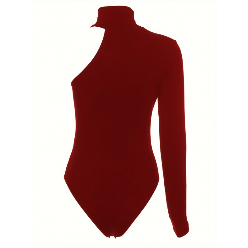 Solid Asymmetric One Shoulder  - مراجعة Winter Clothing Women'S وسعره