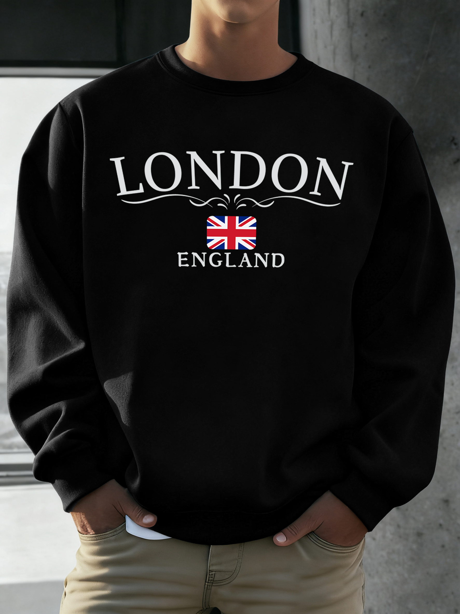 London England Flag Print Swea - مراجعة Winter Clothing London وسعره