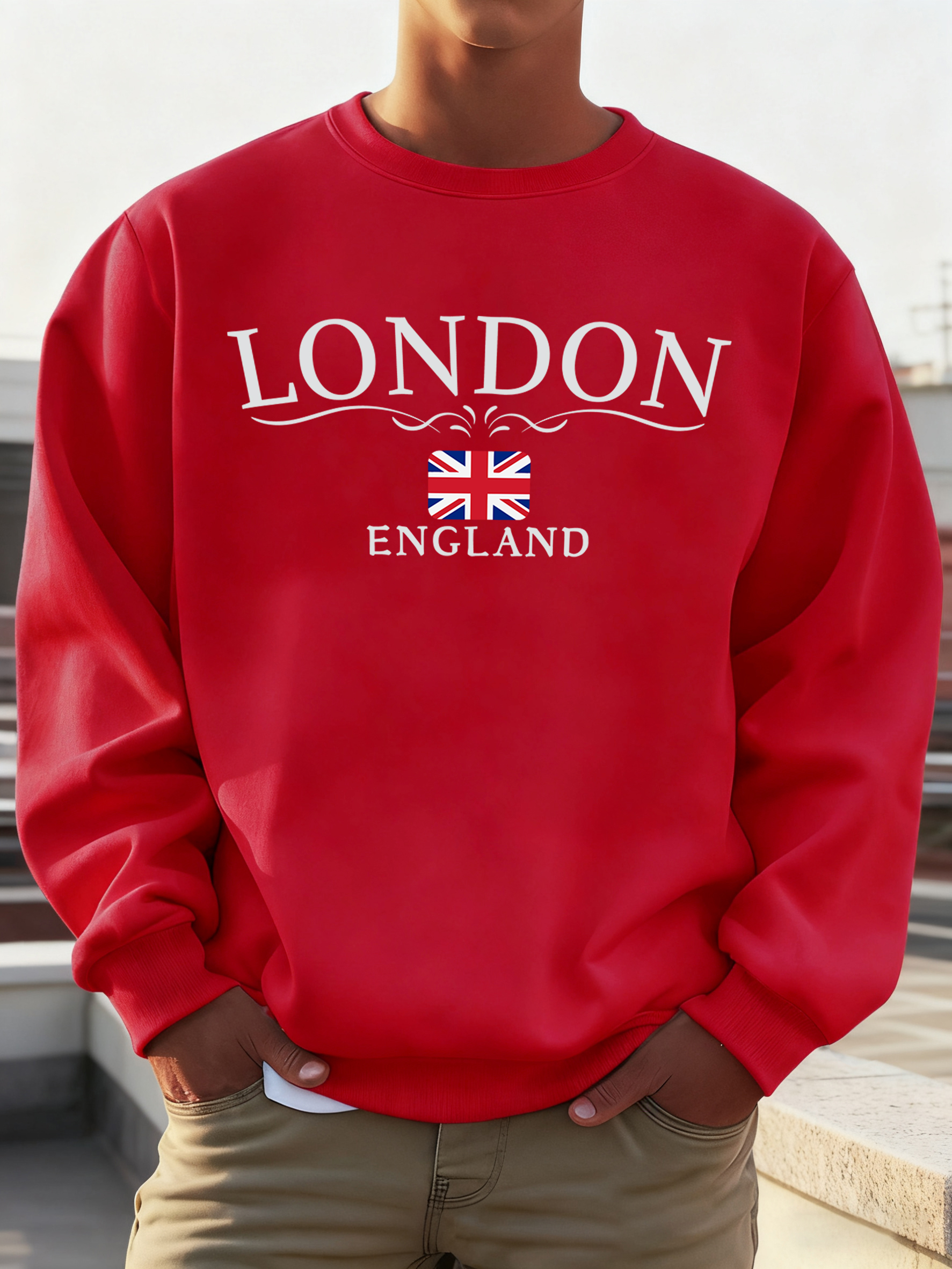 London England Flag Print Swea - مراجعة Winter Clothing London وسعره