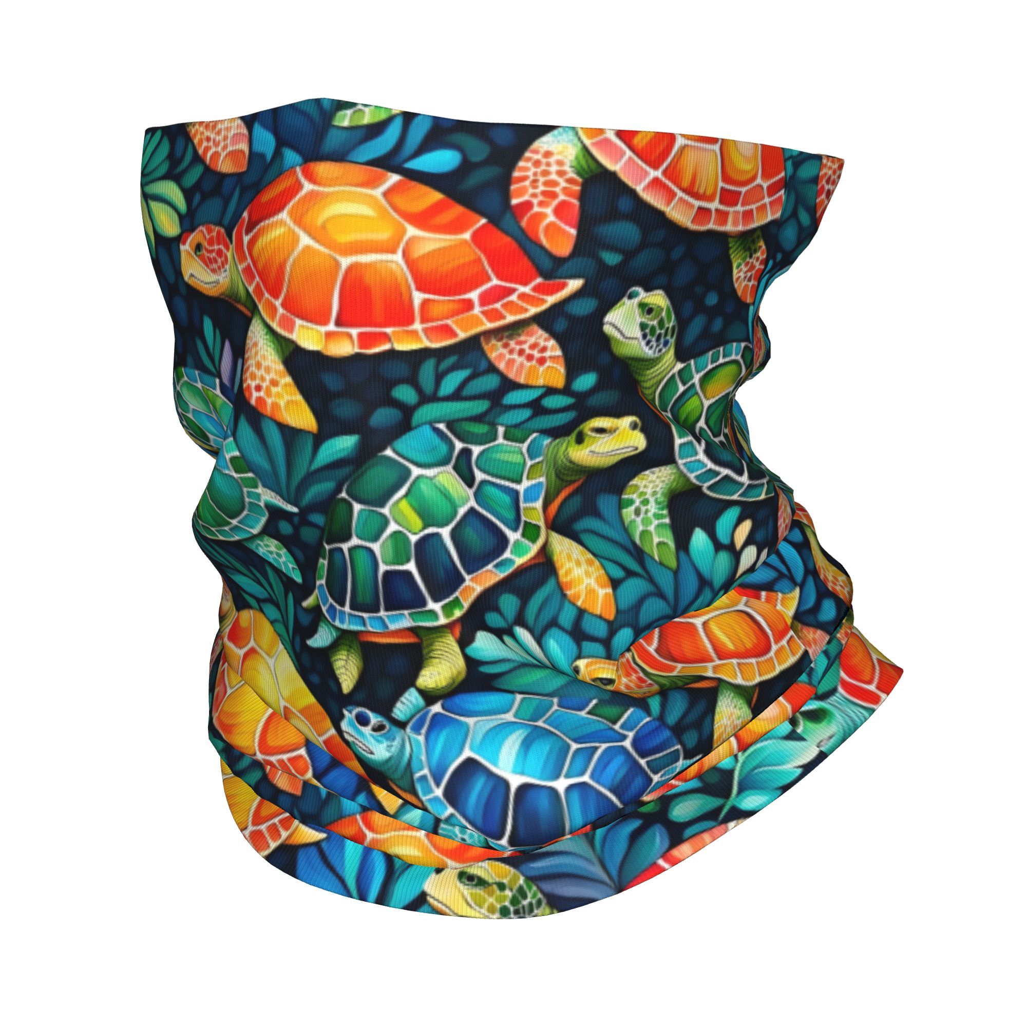 Custom Funny Colorful Sea Turt - مراجعة Neck Gaiter Fleece وسعره