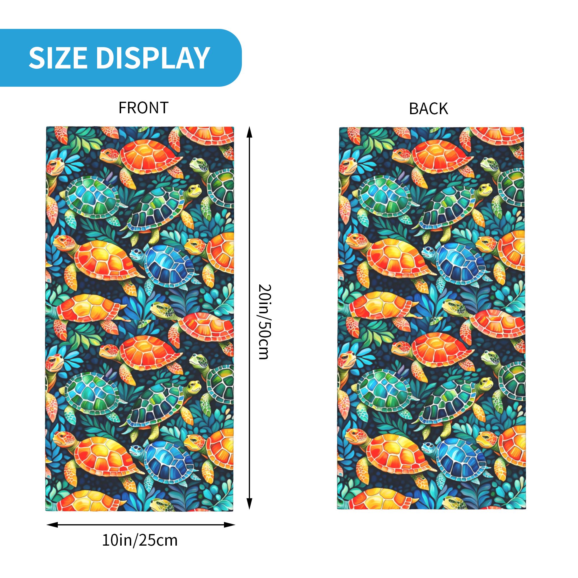 Custom Funny Colorful Sea Turt - مراجعة Neck Gaiter Fleece وسعره