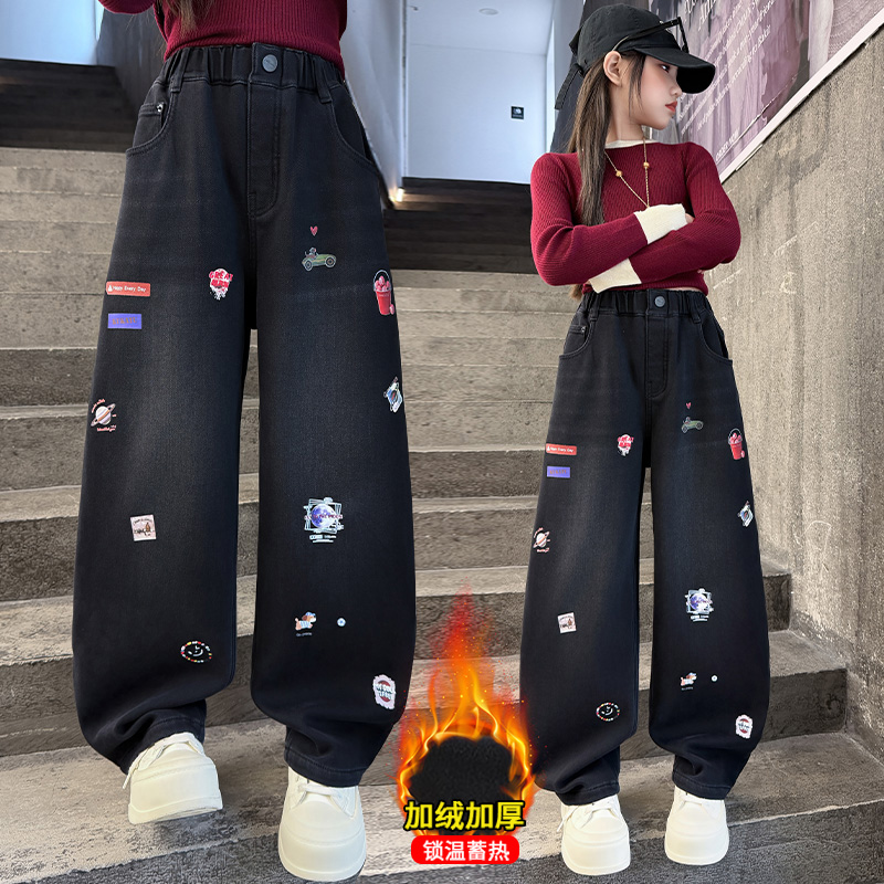 Autumn Girls' Jeans Cartoon Em - مراجعة Winter Clothing Drawing وسعره