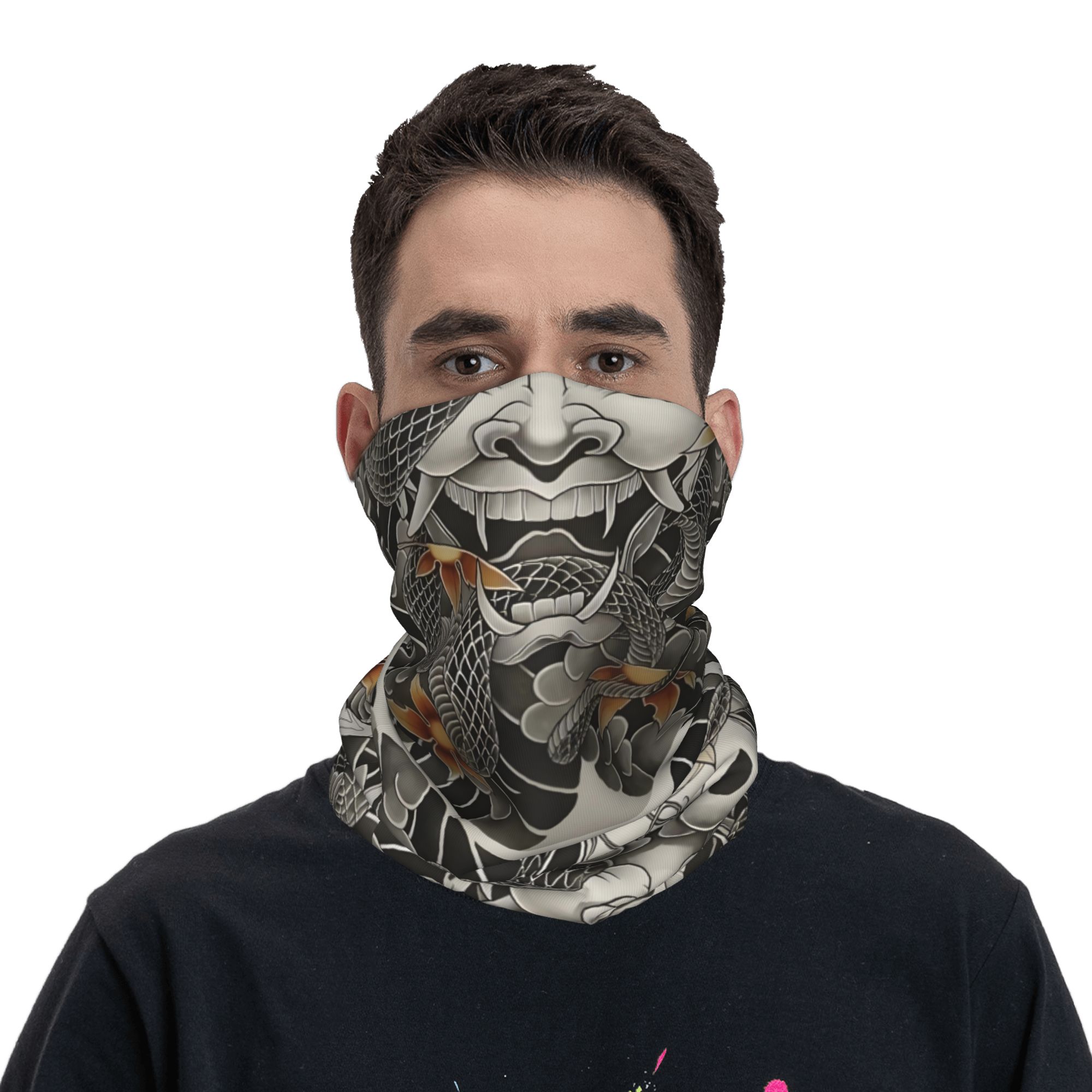 Custom Samurai Oni Demon Banda - مراجعة Neck Gaiter Fleece وسعره