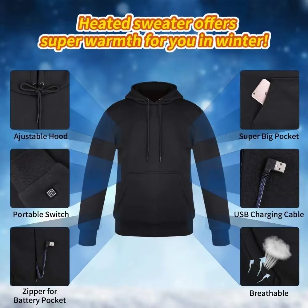 Women USB Heating Hoodies men  - مراجعة Jacket Winter Clothing وسعره