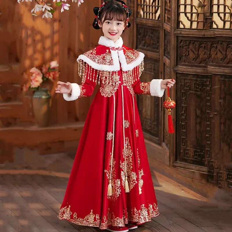 Winter Red Thicken Kids Hanfu  - مراجعة Winter Clothing Kids وسعره