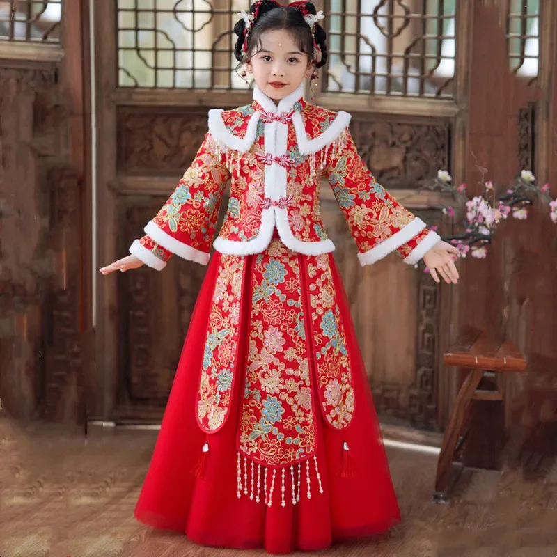 Winter Red Thicken Kids Hanfu  - مراجعة Winter Clothing Kids وسعره