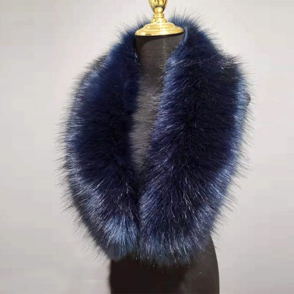 New 80cm Large Faux Fur Collar - مراجعة Winter Clothing Hoodie وسعره