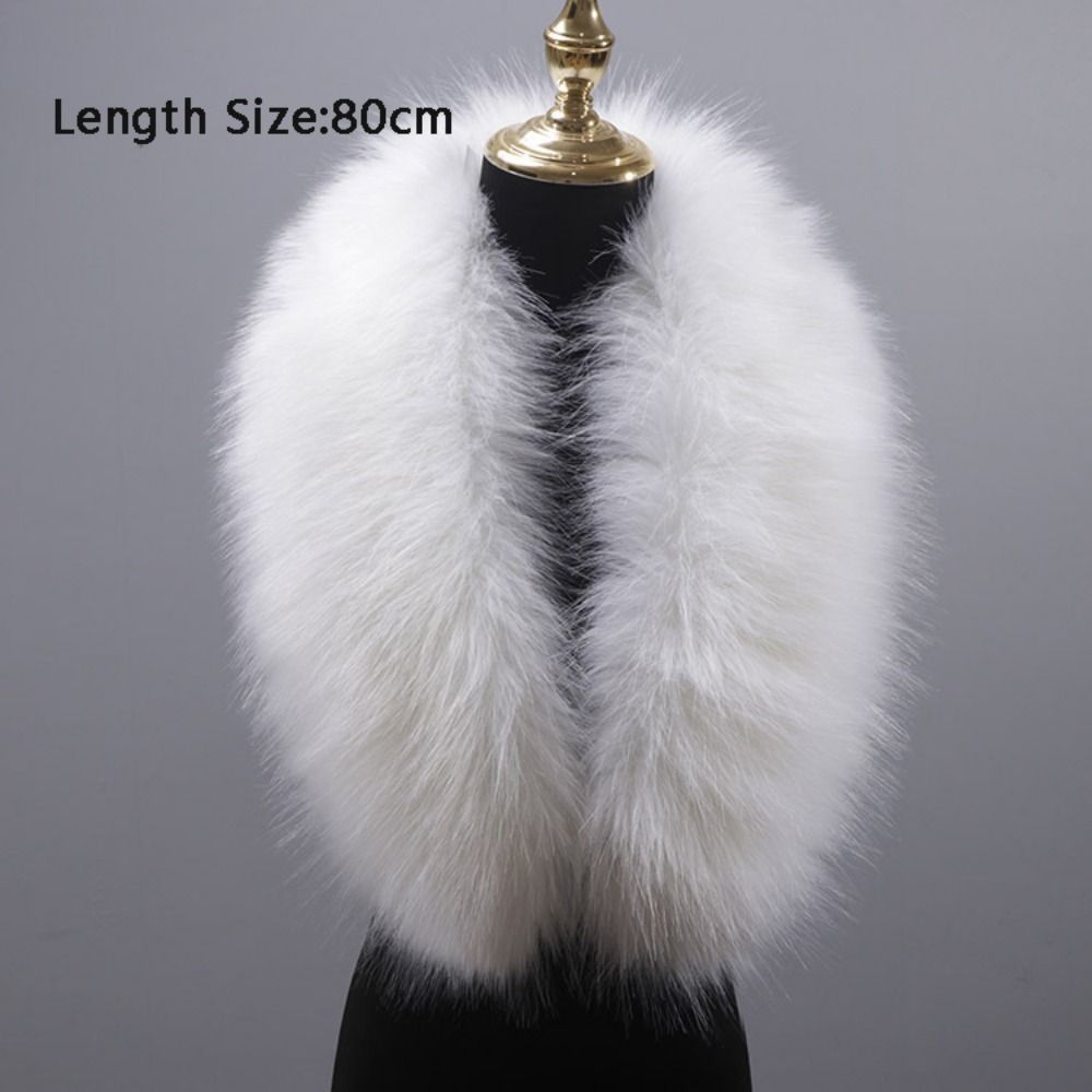 New 80cm Large Faux Fur Collar - مراجعة Winter Clothing Hoodie وسعره