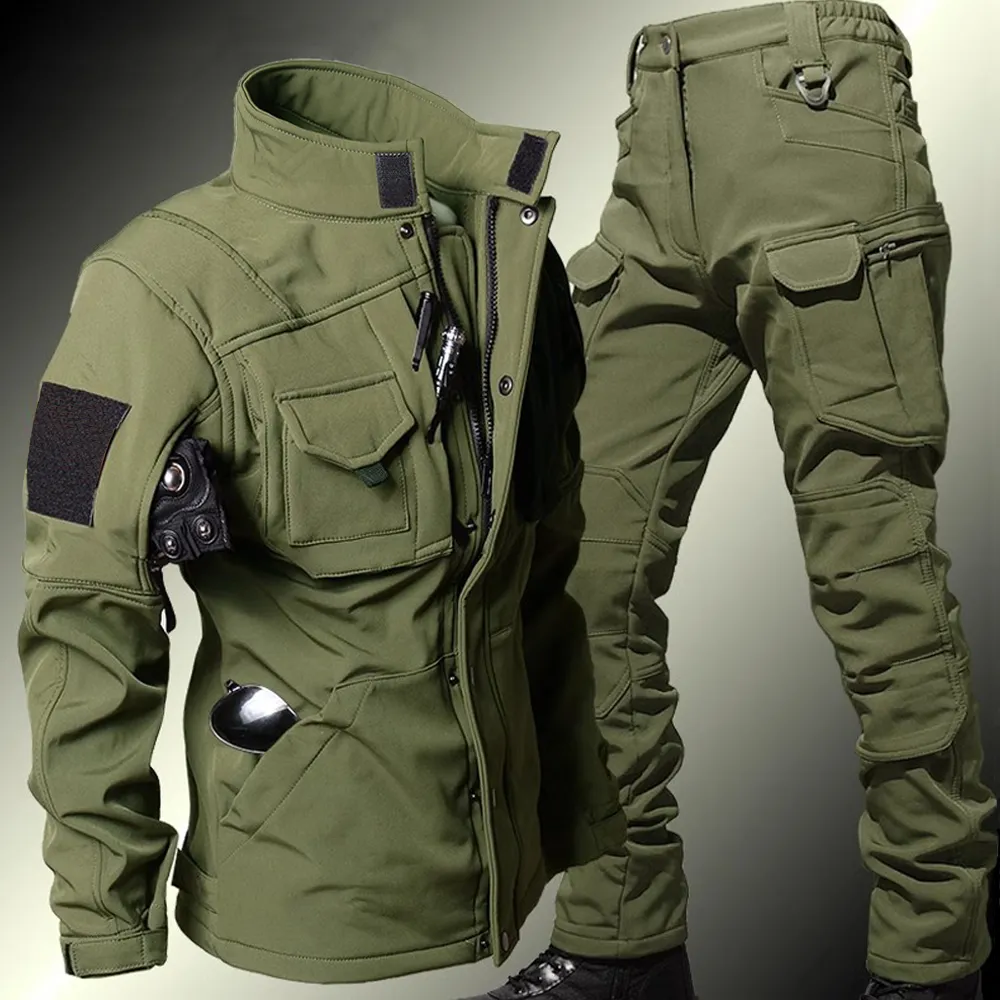Men's Tactical Sets Winter Sha - مراجعة Windproof Jacket Softshell وسعره