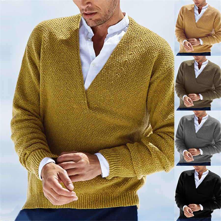 Autumn Winter Men Sweaters Kni - مراجعة Yellow Winter Clothing وسعره