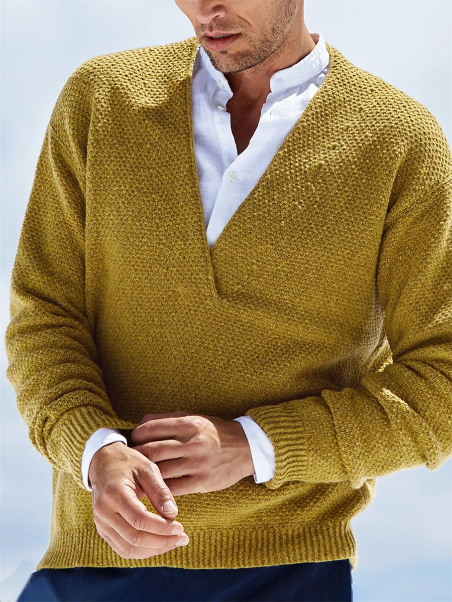 Autumn Winter Men Sweaters Kni - مراجعة Yellow Winter Clothing وسعره