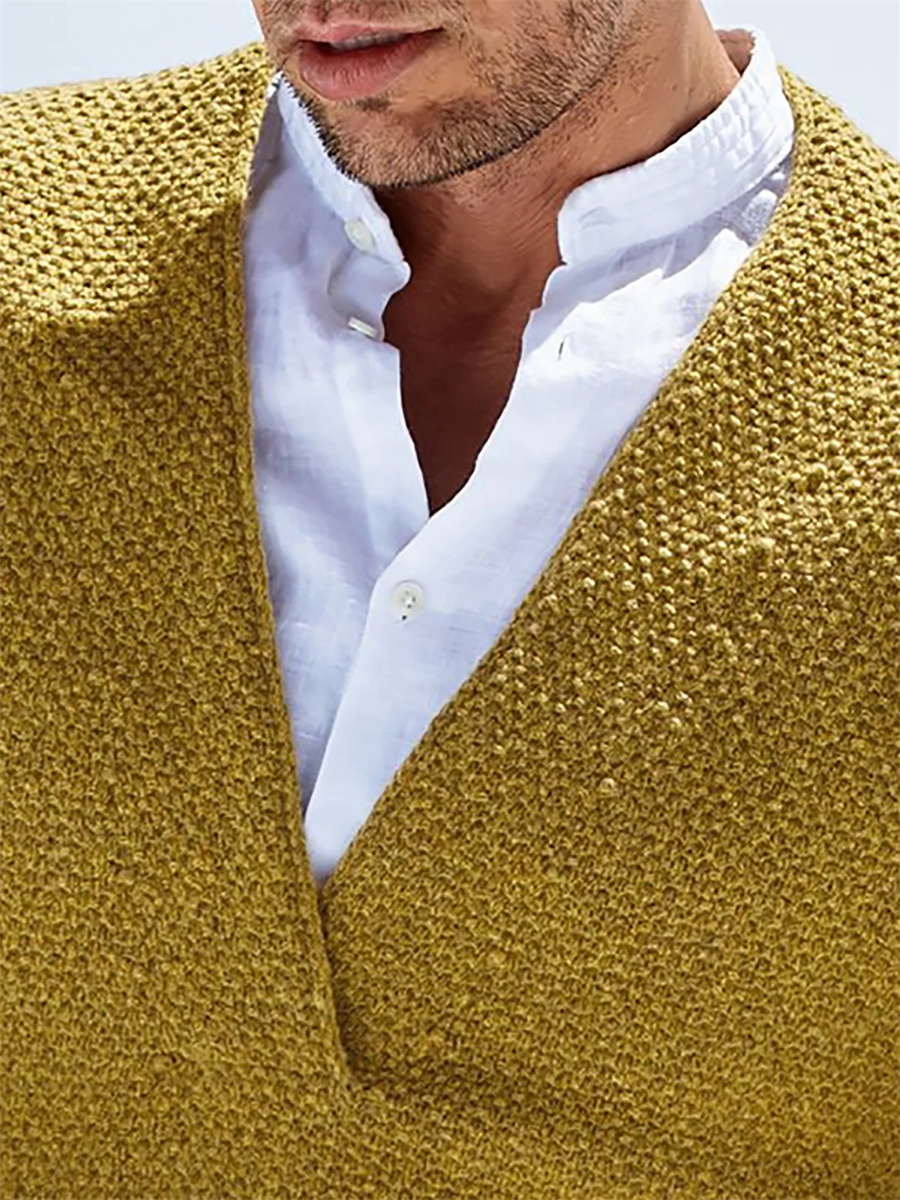 Autumn Winter Men Sweaters Kni - مراجعة Yellow Winter Clothing وسعره