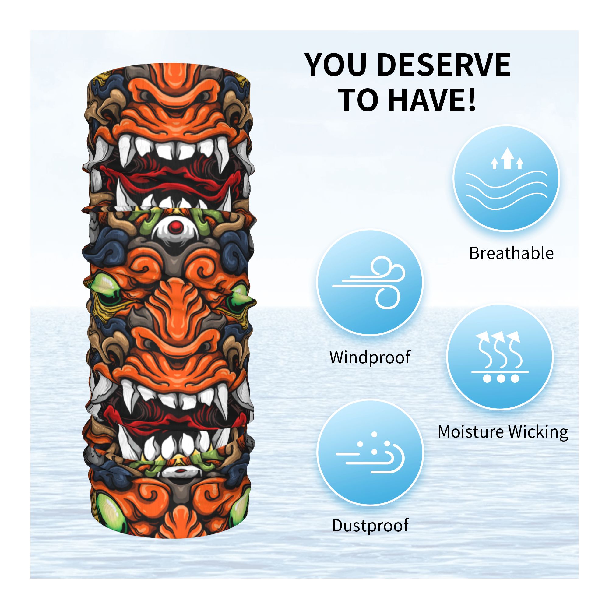 Custom Samurai Demon Oni Winte - مراجعة Neck Gaiter Fleece وسعره
